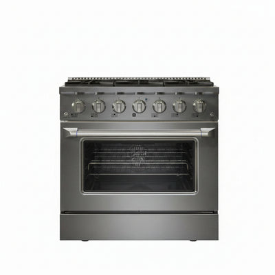 36" Professional Gas Range for Serious Home Cooking, ETL Certified | 20,000 BTU High-Output Burner, True Convection Oven & Infrared Broiler, Designed for Entertaining and Everyday Mastery