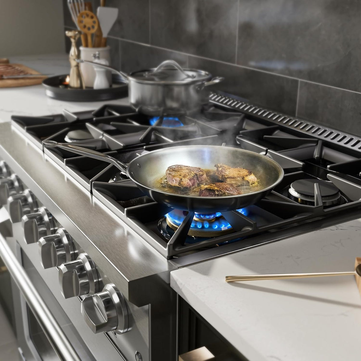 36" Professional Gas Range for Serious Home Cooking, ETL Certified | 20,000 BTU High-Output Burner, True Convection Oven & Infrared Broiler, Designed for Entertaining and Everyday Mastery