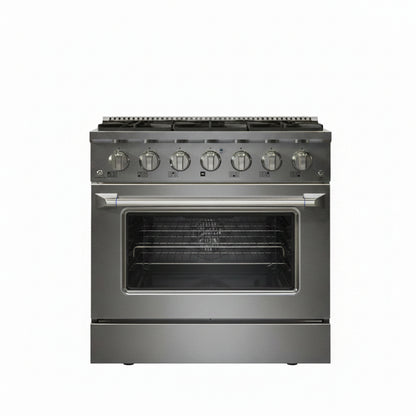 36" Professional Gas Range for Serious Home Cooking, ETL Certified | 20,000 BTU High-Output Burner, True Convection Oven & Infrared Broiler, Designed for Entertaining and Everyday Mastery