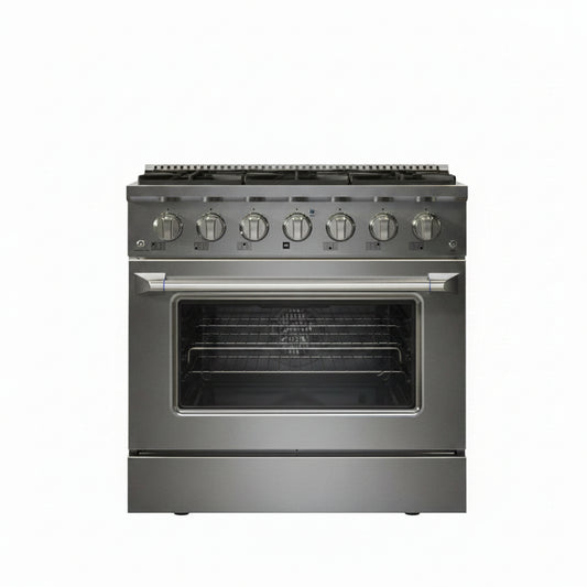 36" Professional Gas Range for Serious Home Cooking, ETL Certified | 20,000 BTU High-Output Burner, True Convection Oven & Infrared Broiler, Designed for Entertaining and Everyday Mastery