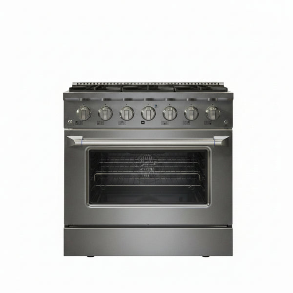 36" Professional Gas Range for Serious Home Cooking, ETL Certified | 20,000 BTU High-Output Burner, True Convection Oven & Infrared Broiler, Designed for Entertaining and Everyday Mastery